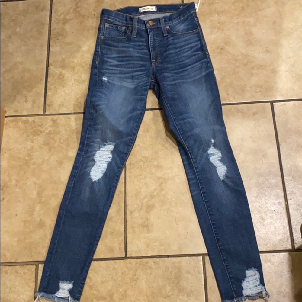 Madewell Distressed 9 inch High Rise Skinny Jean